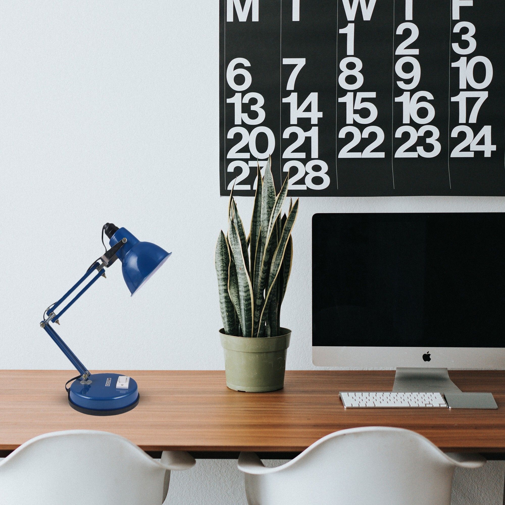 SPARKWORLD Adjustable Metal Study Table Lamp Heavy Base Reading Light with Flexible Arm & On/Off Switch (Blue) | Size: 12 x20 cm