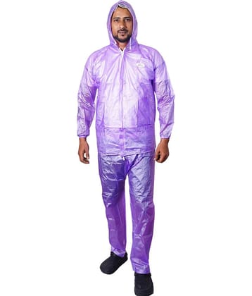 Sindon Purple Nylon Men's Rain Suit Set ( Pack of 1 )