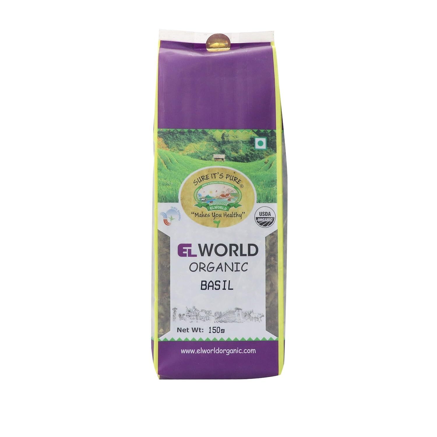 Elworld Agro & Organic Food Products Basil 100g
