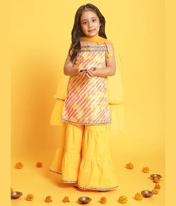 Nauti Nati Girls Polyester Suit Sets ( Pack of 1 , Mustard )