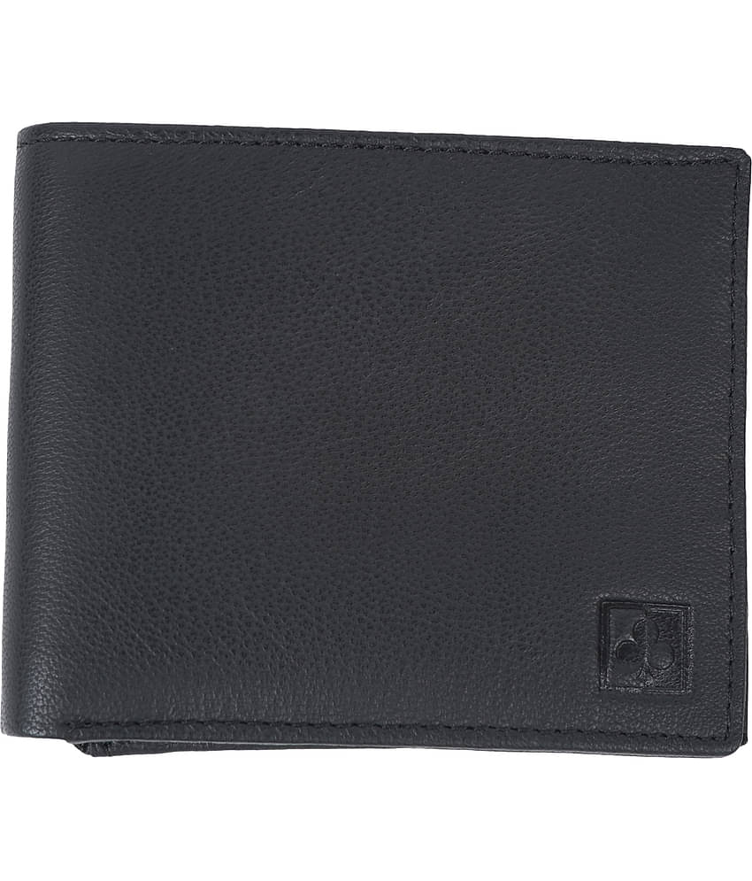 CIMONI Black 100% Leather Men's Two Fold Wallet ( Pack of 1 )