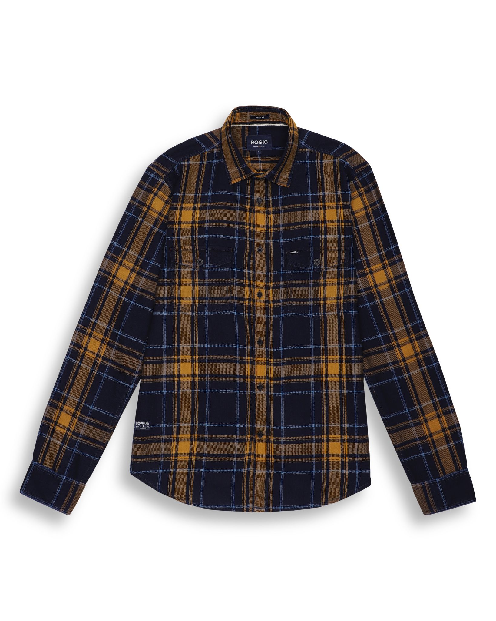 INDIGO CHECKS SHIRT IN YELLOW-M