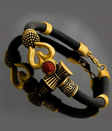 Om and Rudraksh religious kada (Pack of 1)