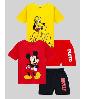 Kuchipoo Pack of 2 Boys Cotton Blend T-Shirt & Shorts Set ( Multicolor )