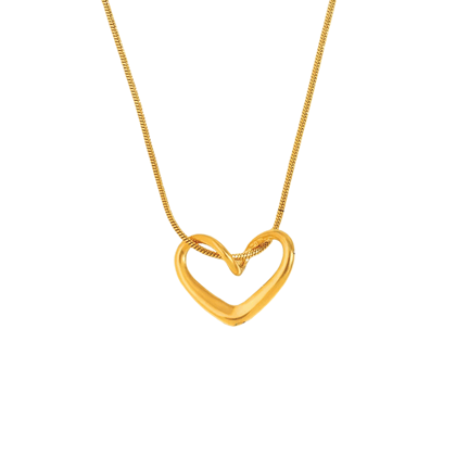 HEART ROPE NECKLACE - 18K GOLD-PLATED
