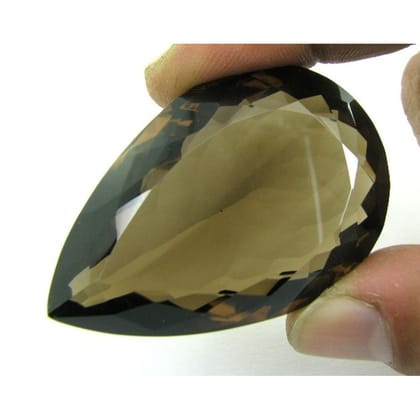 Classic Quality Big 232Ct Natural Smoky Quartz Pear Shape Rock Crystal Gemstone
