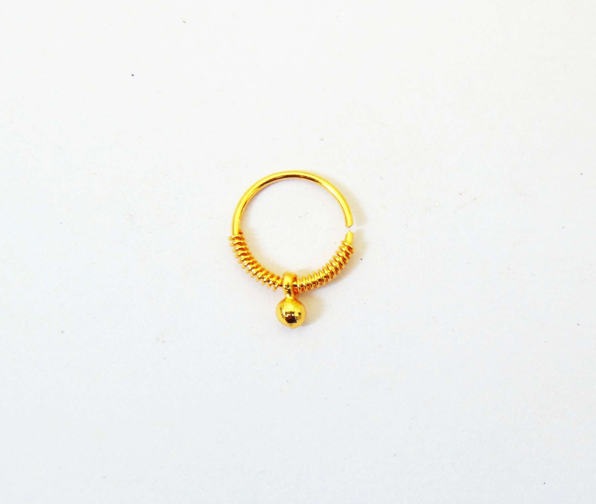 Half Circle Nose Ring With Hanging Beads