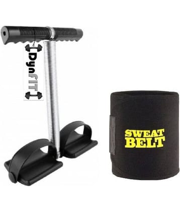 DynFIT combo of ab exerciser/tummy trimmer single spring with sweat belt