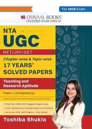 Oswaal NTA UGC NET/JRF/ SET PAPER 1 17 YEARS CHAPTERWISE AND TOPICWISE SOLVED PAPER WITH 2009-2025 |TEACHING AND RESEARCH APTITUDE COMPULSORY| [Paperback] Oswaal