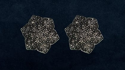 Bilasita Navatari Collection Flower Earrings | Oxidised Floral Studs | Ethnic Casual