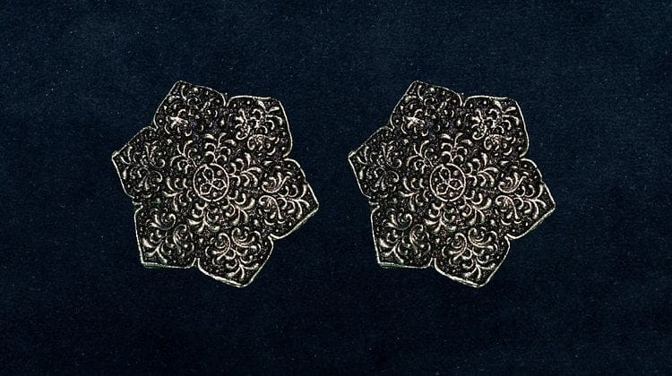 Bilasita Navatari Collection Flower Earrings | Oxidised Floral Studs | Ethnic Casual