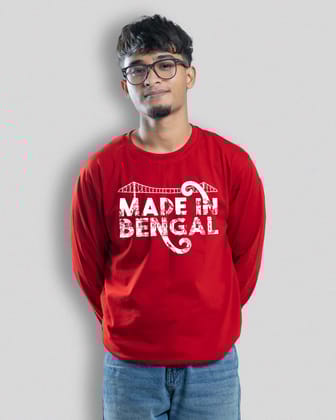 made in bengal(full sleeve) | BENGALI GRAPHICS TSHIRT |-navy / Small