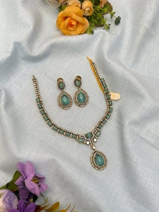 Victorian Simple Stone Necklace Set 208