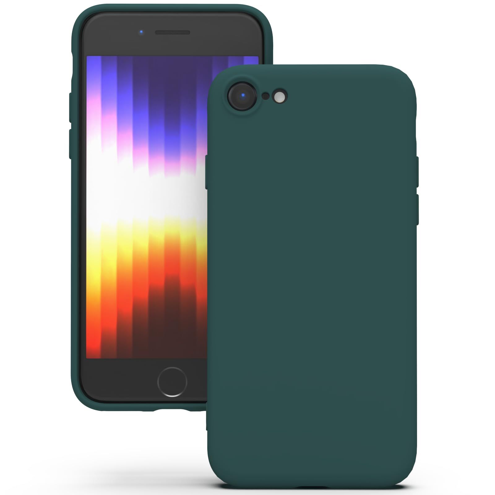 YATWIN Silicone Back Case for iPhone SE 2020/2022, iPhone 7/8, Soft-Touch Phone Back Cover for Apple iPhone SE 2nd 3rd Generation - Dark Green YATWIN Silicone Back Case for iPhone SE 2020/2022, iPhone 7/8, Soft-Touch Phone Back Cover for Apple iPhone SE