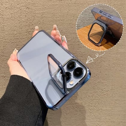 iPhone 14 Series Camera Glass Lens Protector Kickstand Case-iPhone 14 Pro / Blue