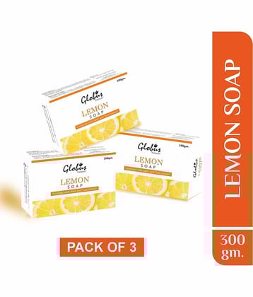 Globus Naturals Lemon Soap Enriched with Neem and Tulsi Extract Bathing Bar 100 g (Pack of 3)