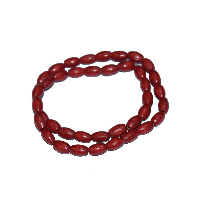 Painted Wooden Beads for Jewelry Making , BWWB-37-Per Packet of Approx 338 Pcs / 10X7 MM / Red