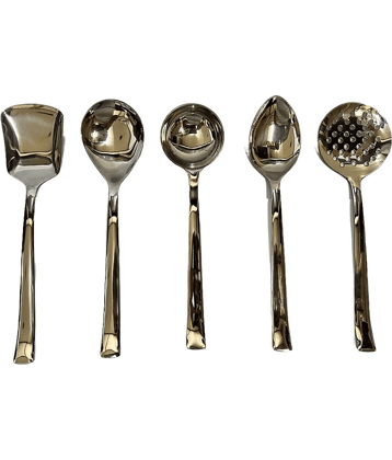Dynore - Silver Stainless Steel Serving Spoon ( Pack of 5 )
