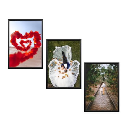 NOKKES Customized Set of 3 Premium Print Collage Photo Frames with Your Personalised Photos Frame (Size - 5X7 Inch) Home, Wall, Office Decor and Gifts