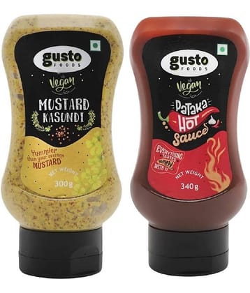 Gusto Foods Mustard Kasundi & Hot Chili Sauce 640 g Pack of 2