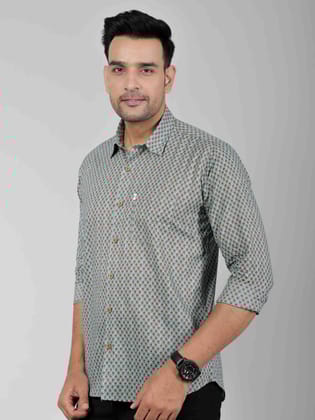 Men by House of Gulab Full  Sleeves Cotton Shirt-M