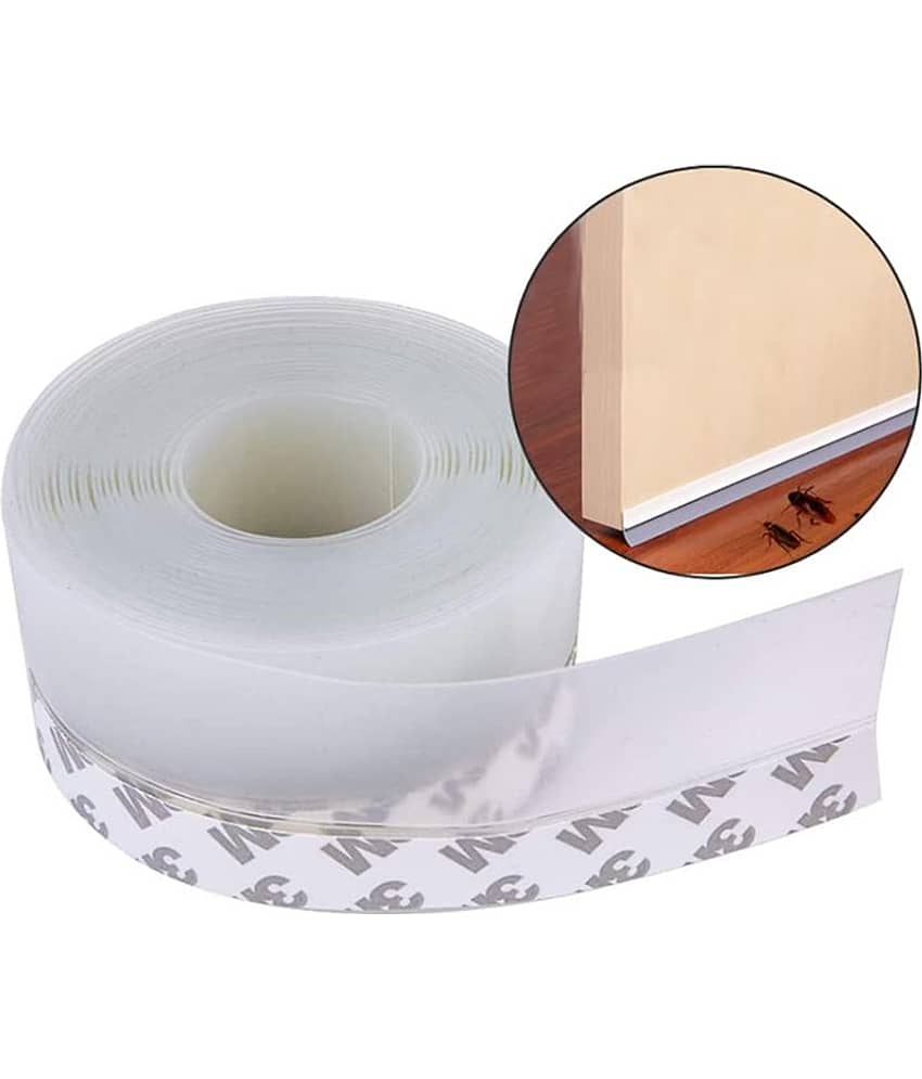 GEEO Weather Stripping Door Seal Strip, 33FT Silicone Seal Strip Door Strip Bottom ,Door Weather Stripping Sealing Tape for Windows, Doors,and Shower Glass Gaps Transparent 45MM