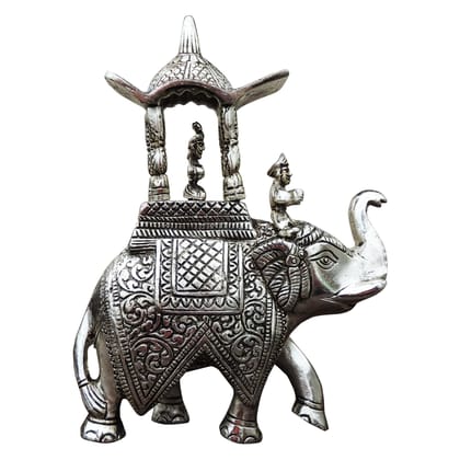 Aluminium Elephant Decorative Showpiece Statue for Modern Home Decor, Height : 10 Inch (ASMAS473 S)