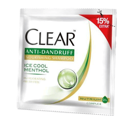 Clear Hair Shampoo Ice Cool Menthol Anti Dandruff Rs.3/-