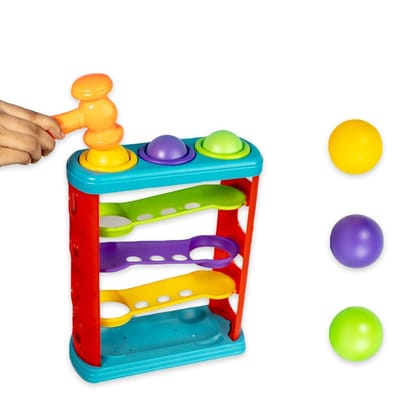 MM TOYS Hammer Ball Toy Set – 3 Colourful Balls for Boys & Girls Aged 3+ | Skill Development & Fun Activity Toy
