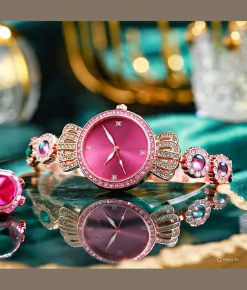 Renaissance Traders Pink Metal Analog Womens Watch