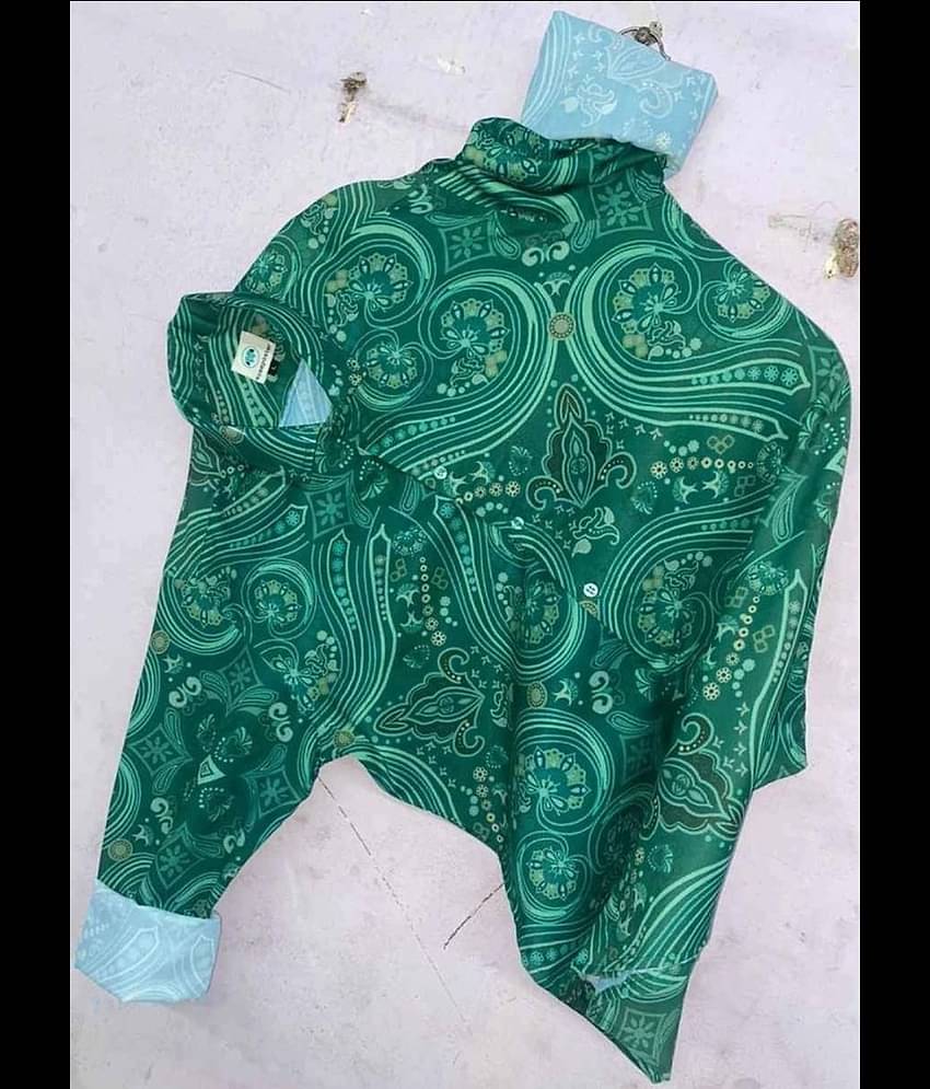 BOUGHT FIRST Cotton Blend Regular Fit Half Sleeves Men's Formal Shirt - Green ( Pack of 1 )