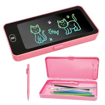 Creative LED Electronic LCD Writing Tablet Pencil Case (Pink) | Multifunctional Study Tool | School & Office Creative LED Electronic LCD Writing Tablet Pencil Case (Pink) | Multifunctional Study Tool | School & Office