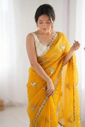 Fendy Satin Silk Saree With Sequence Work Fendy Satin Silk Saree With Sequence Work