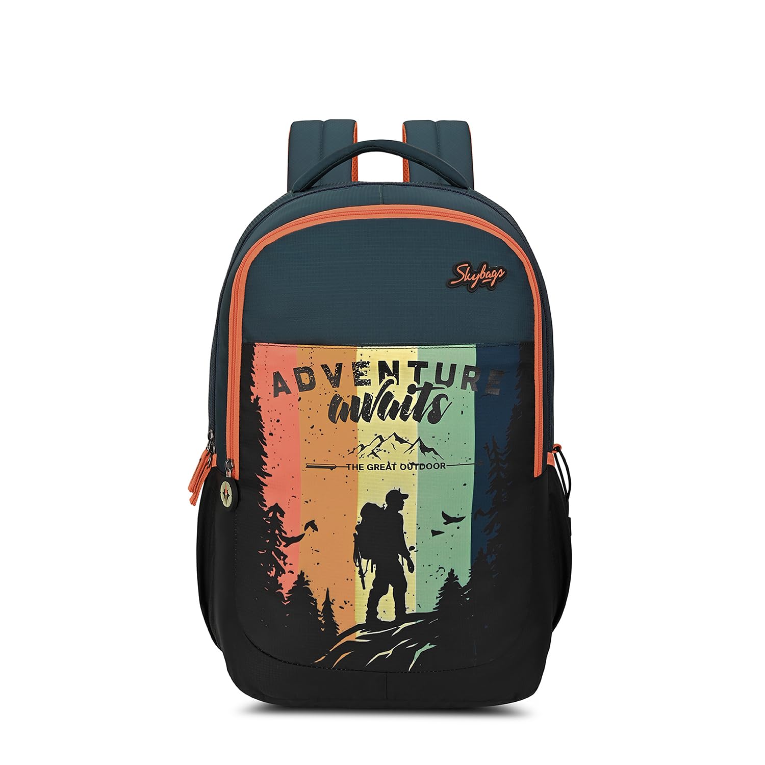 Klan 37L Casual Backpack for Boys & Girls with 3 Compartments & Adjustable Shoulder Strap | Quick Access Front Pocket | Pencil Pouch | Perfect for School & Travel - Unisex