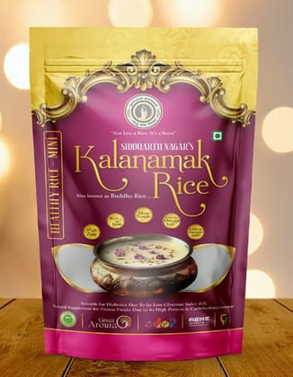 Kalanamak Rice Mini ( High Zinc, More iron, contain Omega 3&6, micronutrients like Anthocyanin and Vitamin) Low Glycemic Index-400gm