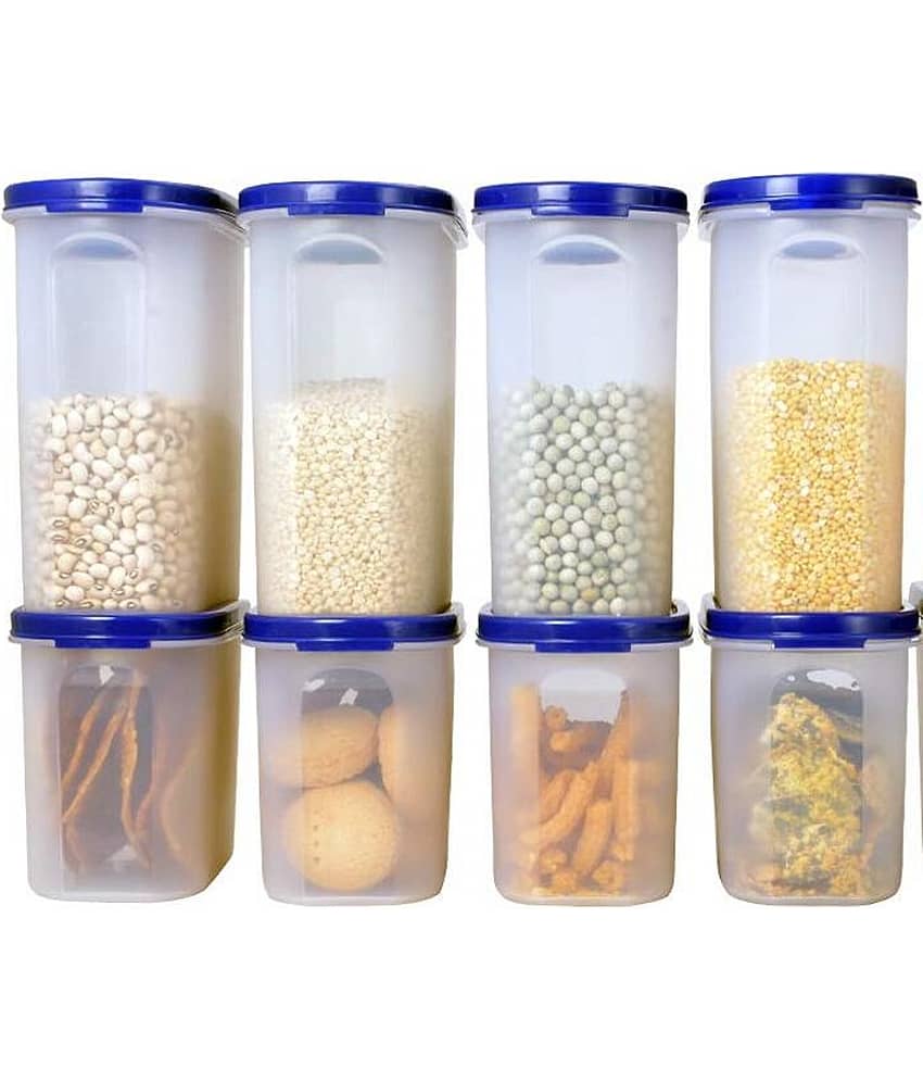 Analog Kitchenware Dal/Pulse/Grocery Polyproplene Navy Blue Dal Container ( Set of 8 )