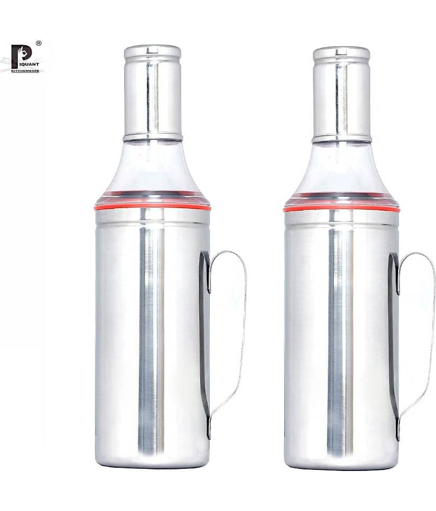 PIQUANT KITCHENWARE Oil Dropper Steel Oil Container/Dispenser Set of 2 1000 mL