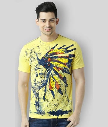 Huetrap Pack of 1 Cotton Regular Fit Men's T-Shirt ( Yellow )