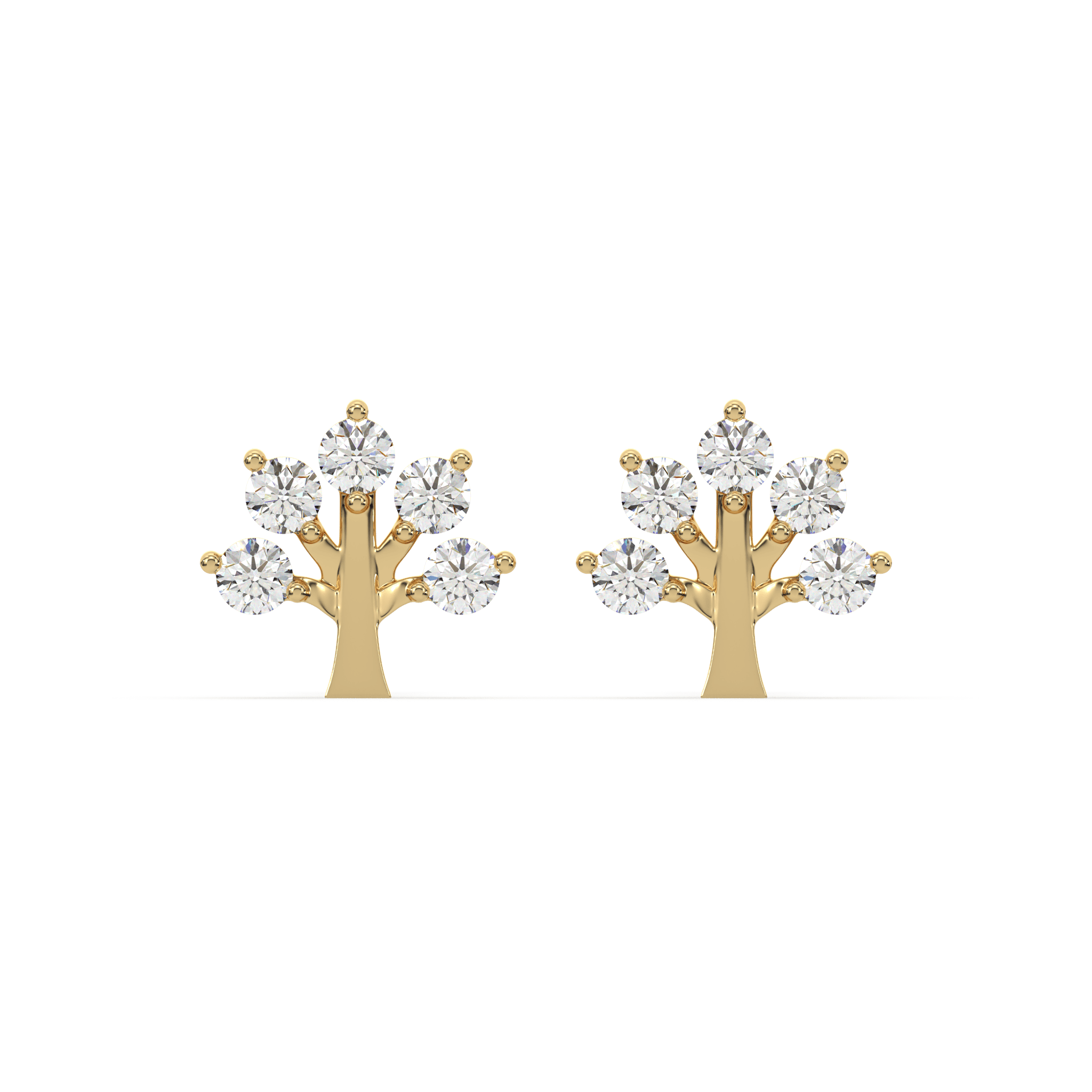 Tree of life - Zircon enhanced stud earring - 18K Gold Plated