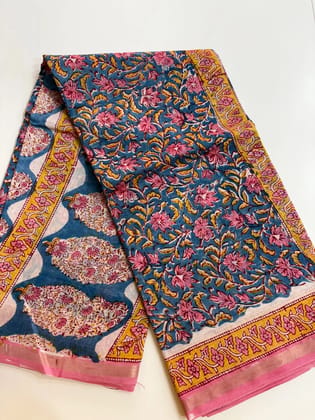 Chanderi with Ajrakh