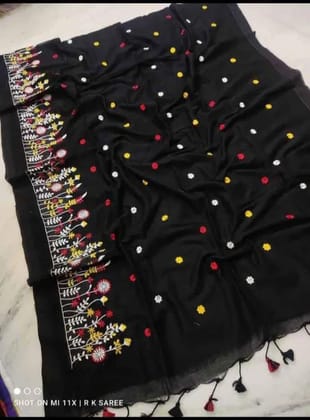 khadi cotton embroidery design saree