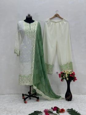Beautiful Party Wear Top And Plazzo With Dupatta