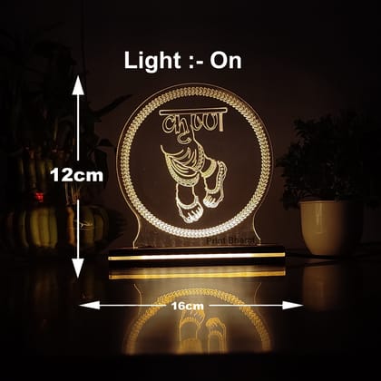 Acrylic Krishna (foot) Led frame size ( 16 cm* 12 Cm )