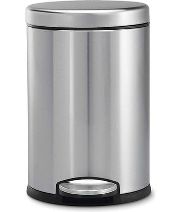Mumma's LIFE Stainless Steel Plain Pedal Bin with Plastic Bucket And Lid | Garbage Bin Trash Can, Round Shape Dustbin For Home, Bathroom, Kitchen, Office (Pedal Bin 7 * 11inch 5LTR)