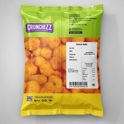 CRUNCHIZZ CHEESE BALL I Crunchy, Authentic Kerala Snack I No Artificial Additives I Perfect Tea-Time Bites I Pack of One I 100 Grams