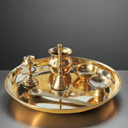 Brass Puja Thali Set (ZMAS384 C)