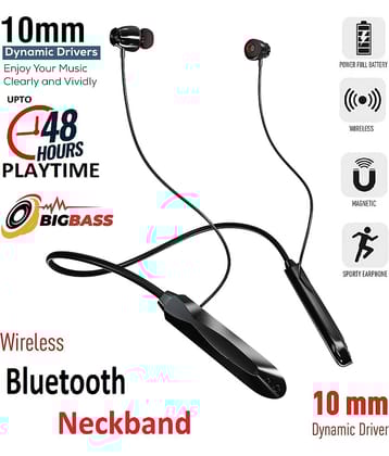 Lightweight Wireless Bluetooth Neckband with HD Stereo Sound, 48 Hours Playtime & Sporty Comfortable Fit