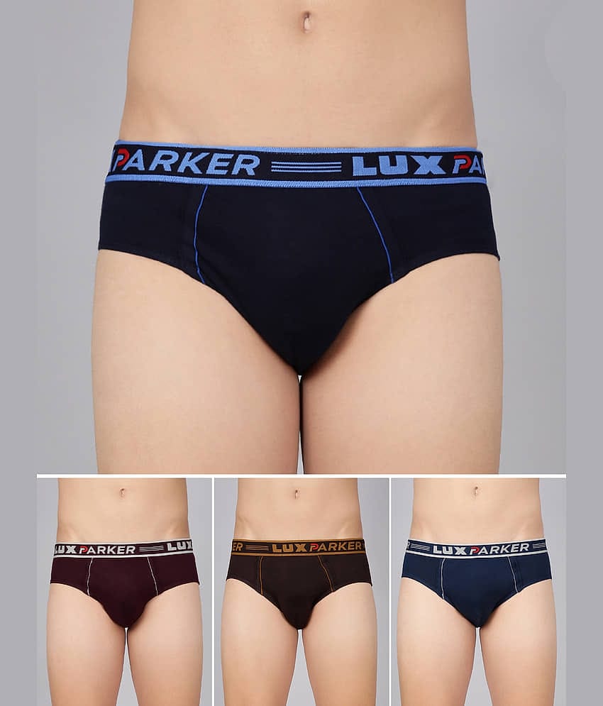 LUX PARKER Pack of 3 Cotton Blend Briefs For Men's ( Multicolor7 )
