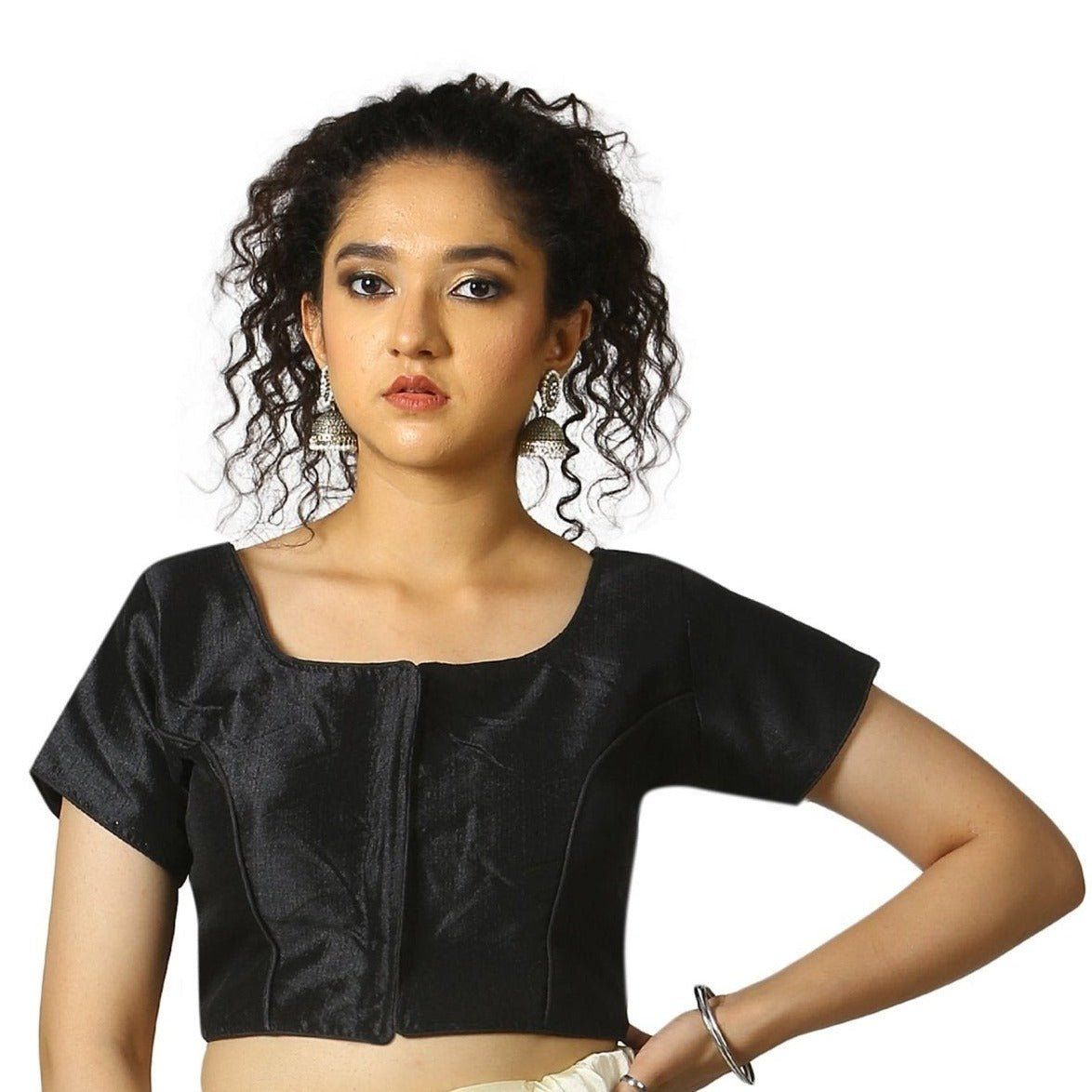 TheHangr Black Fantom Silk Blouse - 36