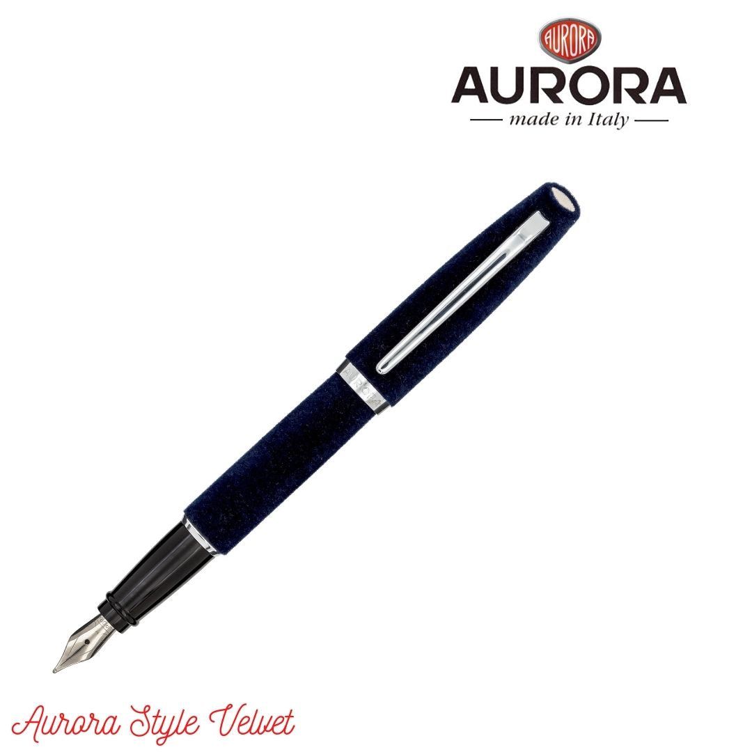 Aurora Style Blue Velvet Fountain Pen-EF